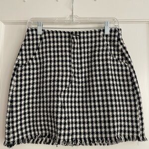 Zara Black and White Tweed Mini Skirt